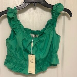 Julia Green Ruffled Women's Top